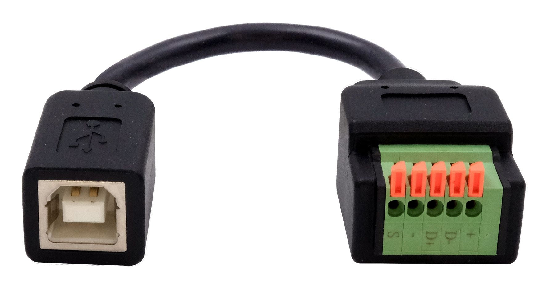 EXSYS EX-49130 Adapter USB-B zu 5-poligem Terminalblock – USB 2.0, 0,48 Gbit/s, 0,15 m, Schwarz