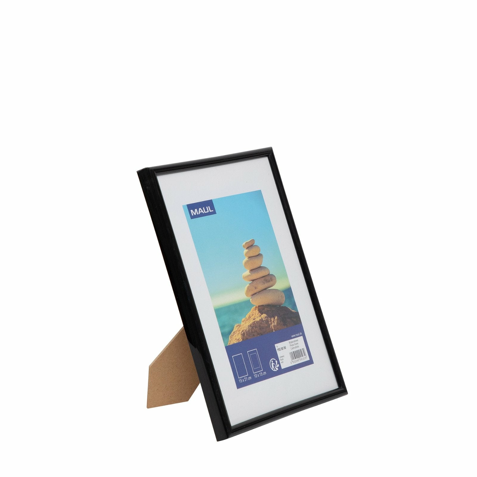 MAUL Bilderrahmen – für 15 × 20 cm – MDF & Kunststoff, Schwarz