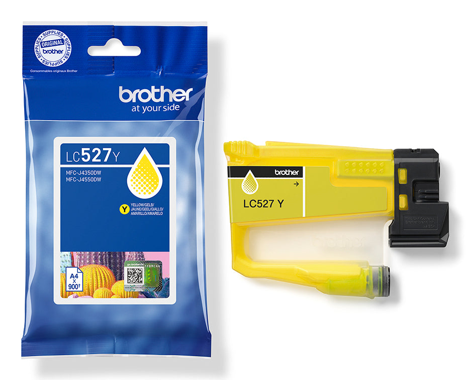Brother LC527Y Gelb Tintenpatrone (Original) – 900 Seiten – für Brother MFC-J4350DW/MFC-J4550DW