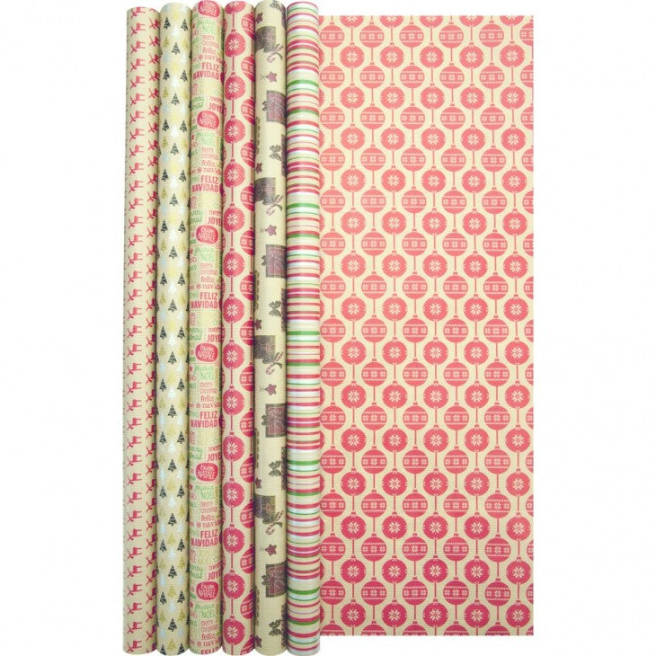 Clairefontaine Geschenkpapier Weihnachten Kraftpapier – 70 cm × 2,0 m – 60 g/m² – 1 Stk.