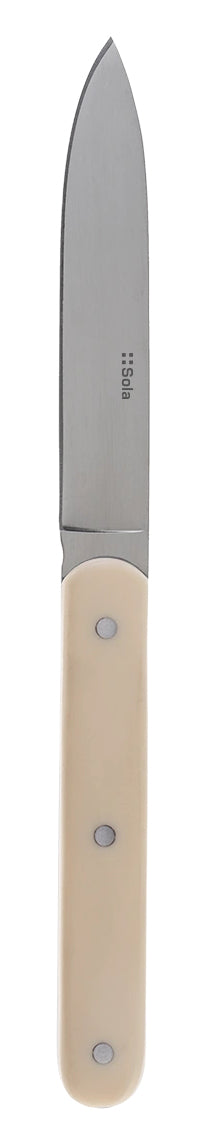 Sola Bagotta Steakmesser – 11 cm, Glatter Schliff, Edelstahl, Kunststoffgriff, Weiss, spülmaschinenfest