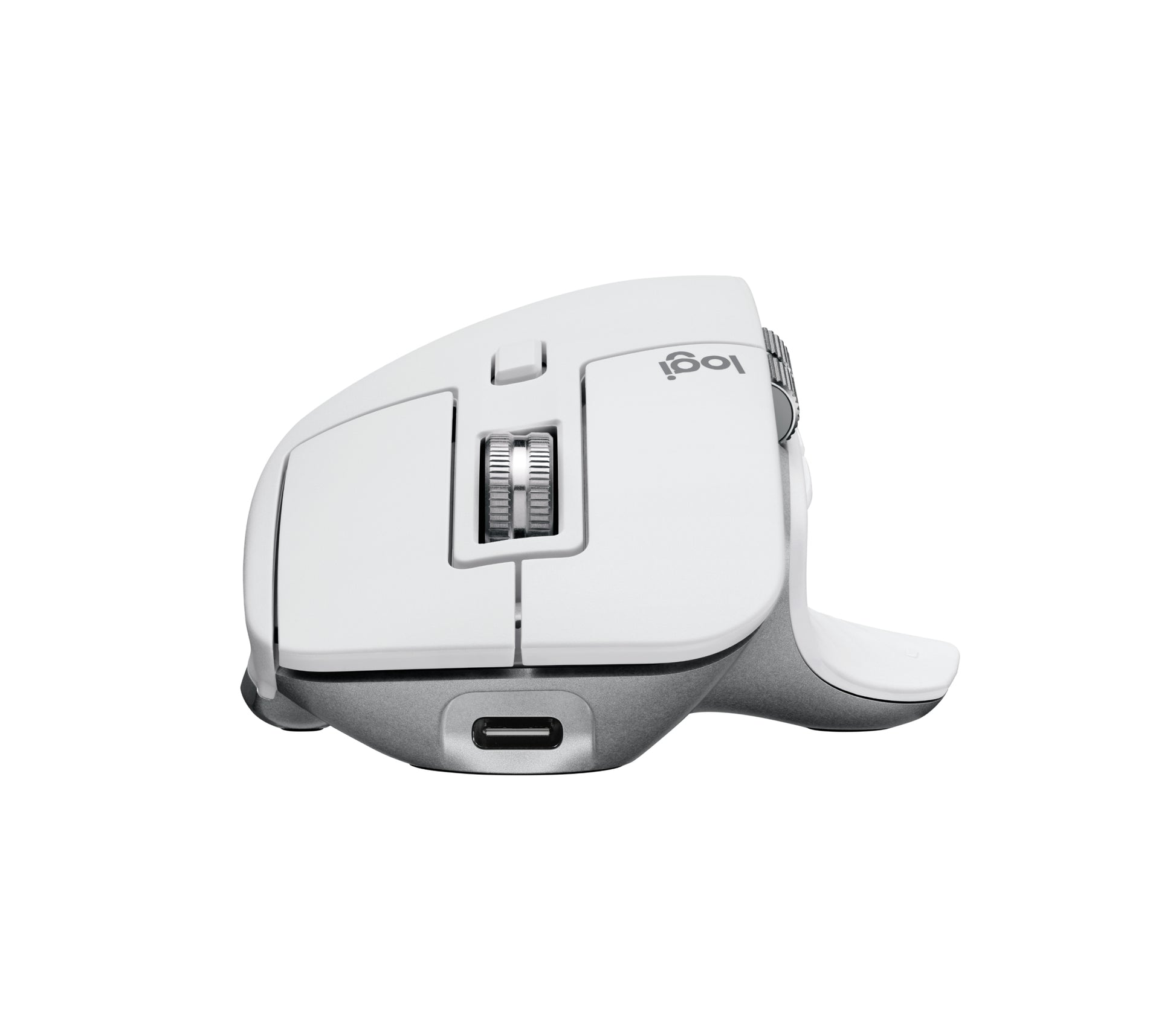 Logitech MX Master 3S Ergonomische Maus – kabellos, 7 Tasten, für Rechtshänder, USB-C-Ladeport, Silber/Weiss