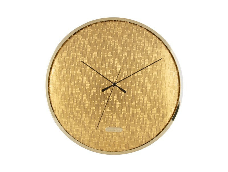 Karlsson Wanduhr Disco – Ø 40 cm, gold, Metall, lautlos