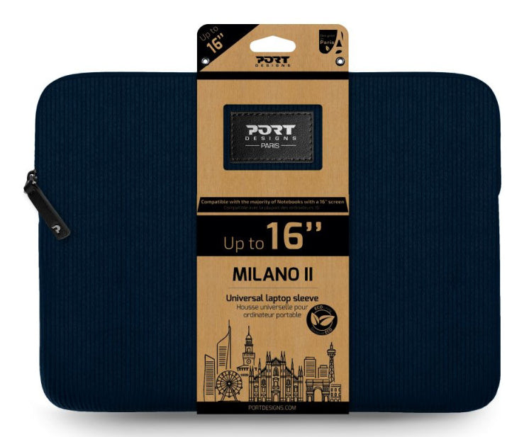 Port Designs MILANO II ECO Notebook-Schutzhülle bis 16" – Navy