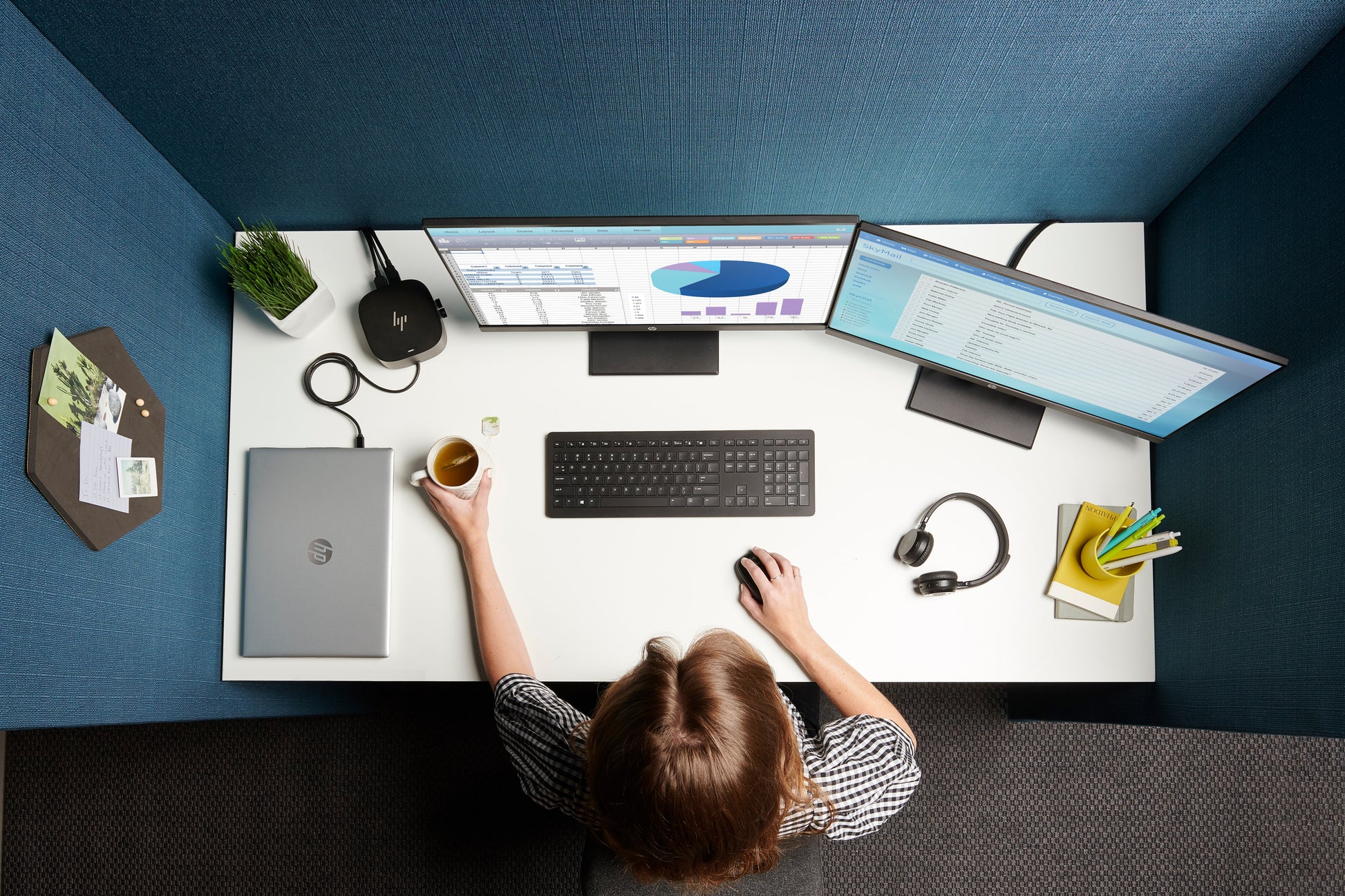 HP G5 Dockingstation – USB-C, 2× DP, 1× HDMI, 4× USB-A, 1× USB-C, 100 W PD, 3,5 mm Audio, für Windows/Mac