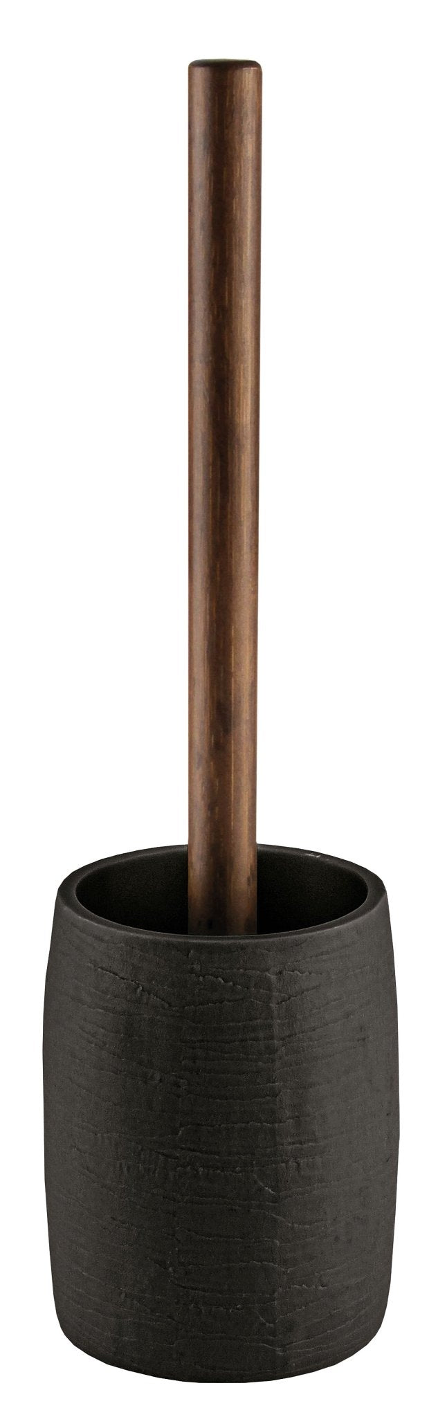 Kleine Wolke WC-Bürstenset – Polyresin, Bambus, schwarz, H 34,5 cm, Ø 9,8 cm