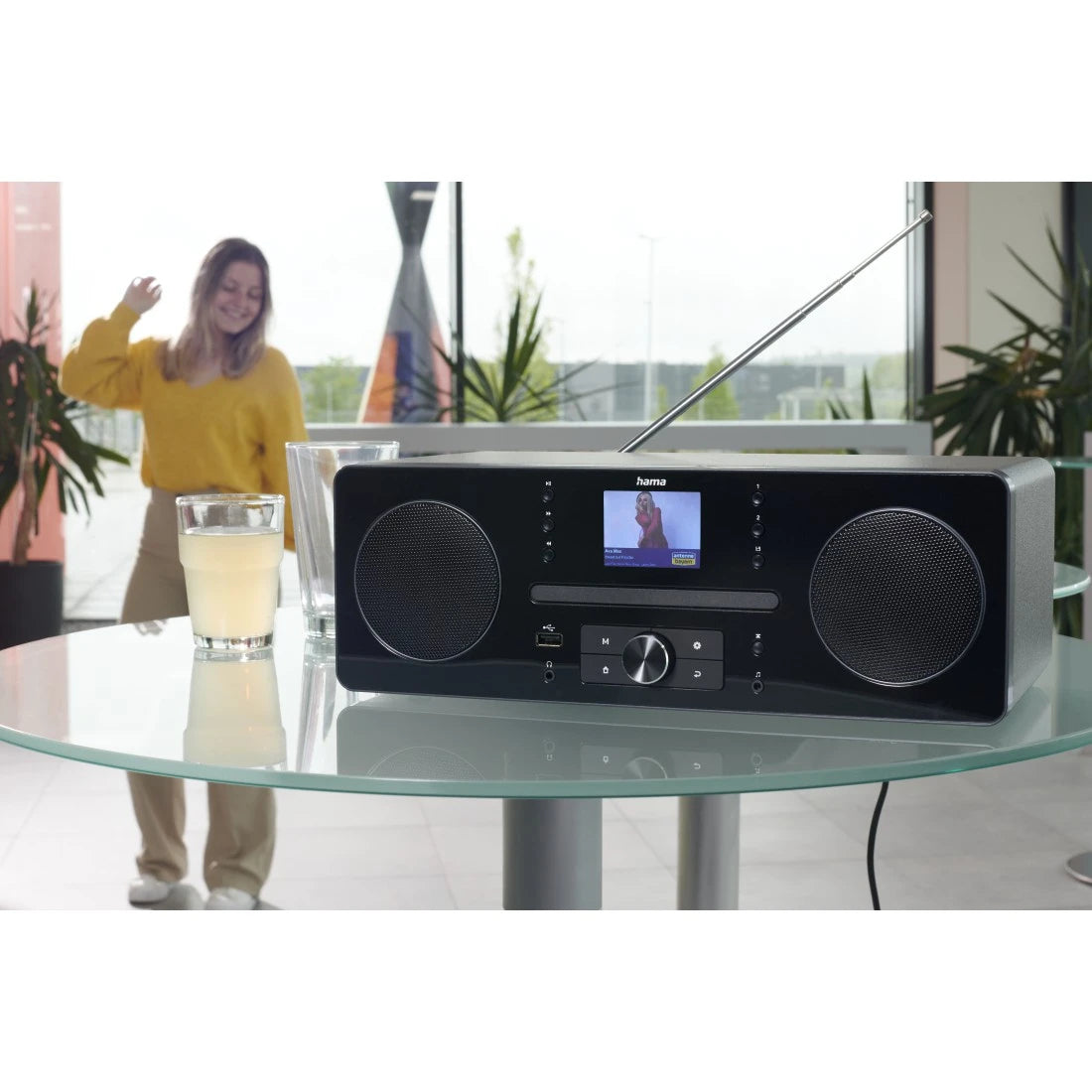Hama DR1560CBT – DAB+/UKW-Tischradio, Bluetooth, CD – Schwarz/Grau