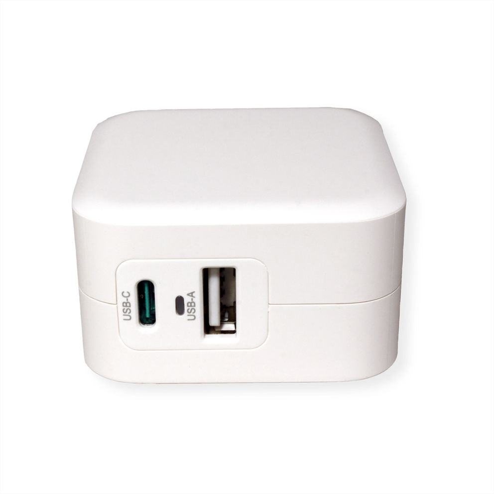 ROLINE USB-Ladegerät 38 W – USB-C×1, USB-A×1 – PD, QC 3.0 – EU-Stecker (Typ C)