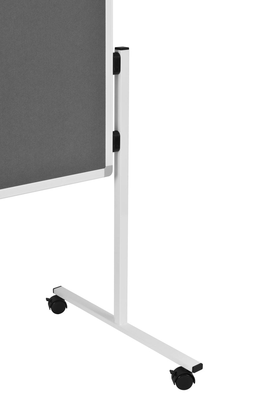 Legamaster Moderationswand – Filz, mit Rollen, doppelseitig – 120 × 150 cm – Grau, Alurahmen