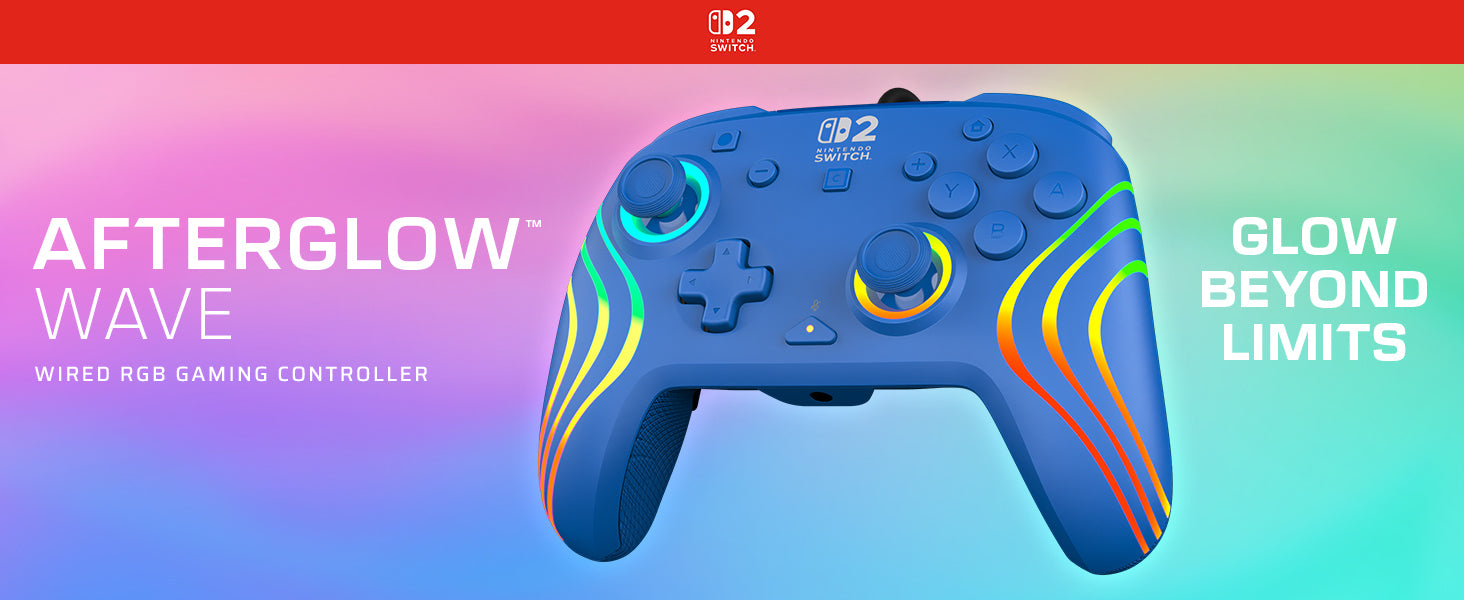 Turtle Beach Afterglow Wave – Gamepad – USB (kabelgebunden, USB-C), RGB – für Nintendo Switch-Konsolen, Blau