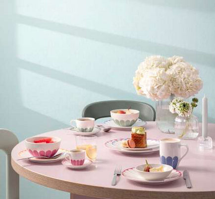 Villeroy & Boch Fleur bleu Kaffeebecher – 0,29 l, Porzellan, Blau, Henkel, 6 Stück