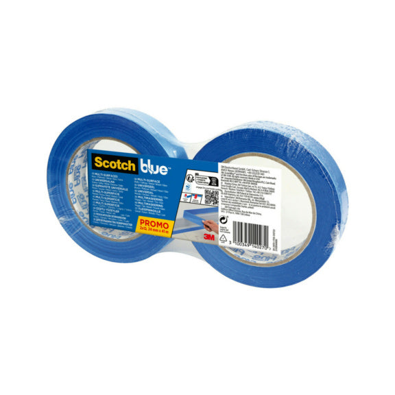 3M Malerband ScotchBlue, blau – 24 mm × 41 m, innen/aussen, UV-beständig, rückstandsfrei bis 14 Tage, 2 Rollen