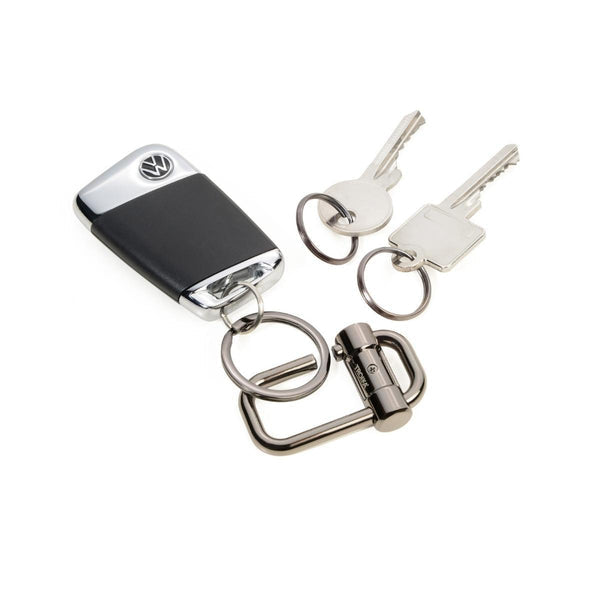 TROIKA Schlüsselanhänger 2 Way Key – 3 Ringe, Schiebeverschluss, Metall, Silber, 6er-Pack