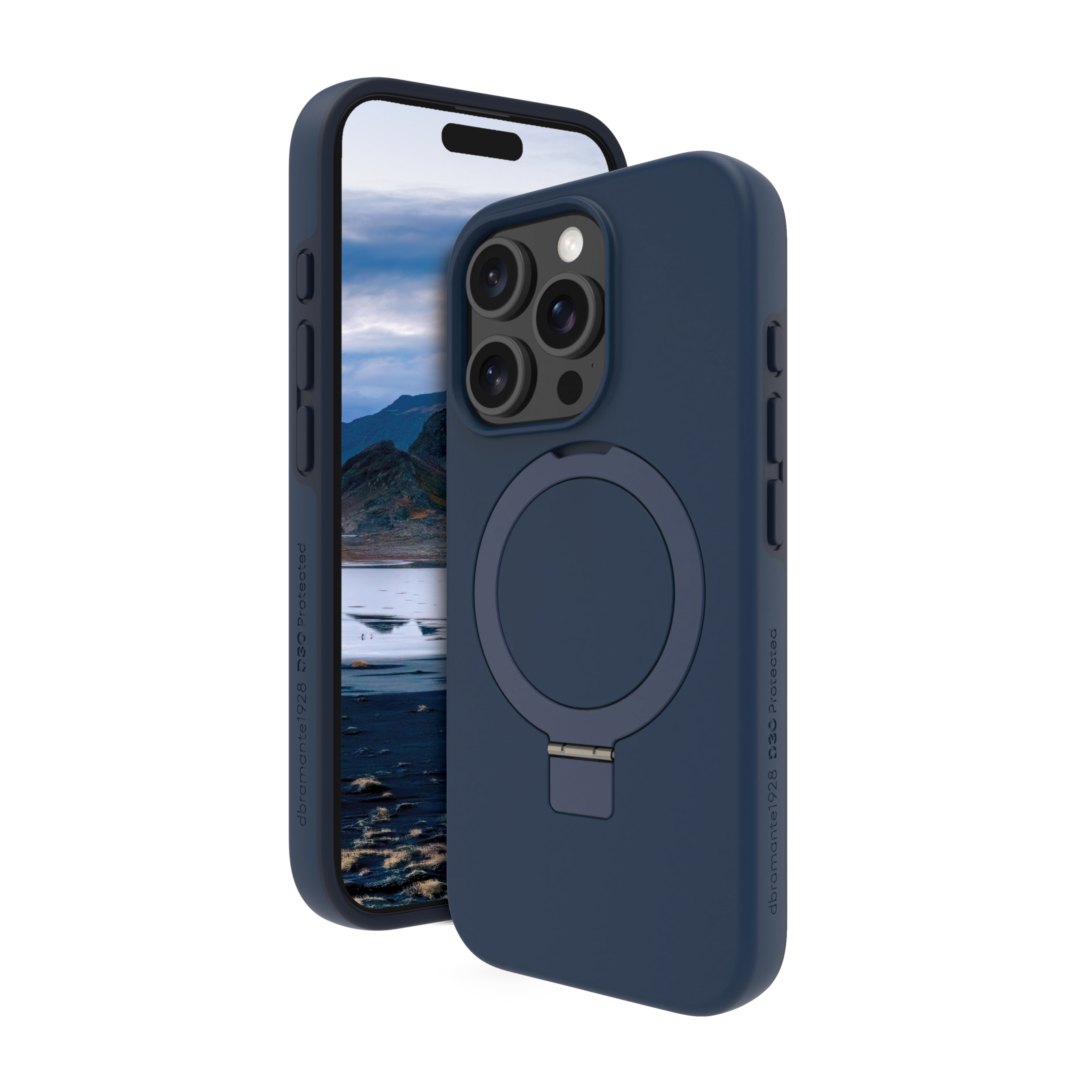 dbramante1928 Iceland Ultra D3O Backcover – für Apple iPhone 16 Pro Max – Recycling-Kunststoff, blau