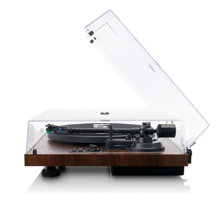 Lenco LS-600WA – Plattenspieler (Riemenantrieb, manuell), Bluetooth, Phono-Vorverstärker, 33⅓/45 U/min – Holz/Schwarz