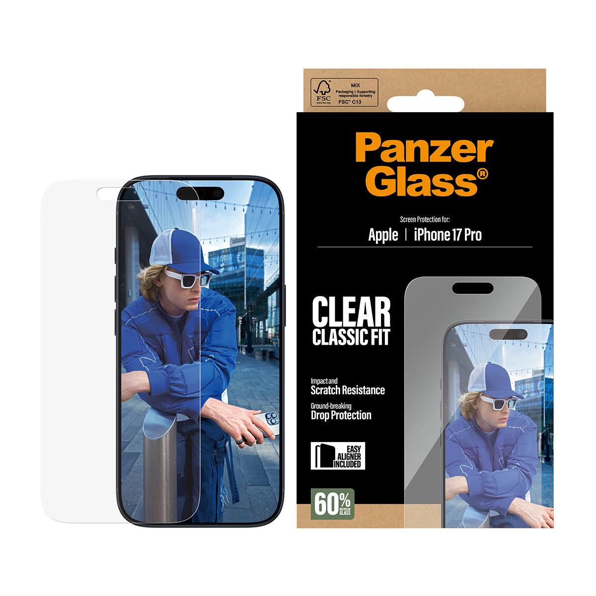 PanzerGlass Displayschutz – für Apple iPhone 17 Pro – stossfest