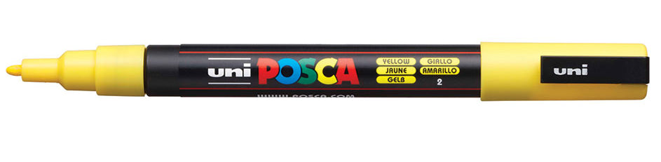 Uni-Ball POSCA PC-3M Acrylmarker – Rundspitze 0,9–1,3 mm – Gelb