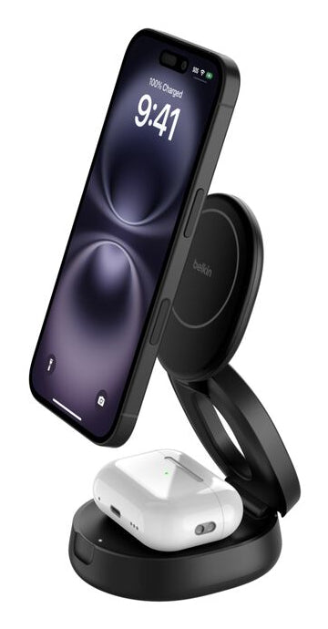Belkin BOOSTCHARGE Ladestation – 15 W, Qi2, magnetisch, verstellbar, 2-in-1