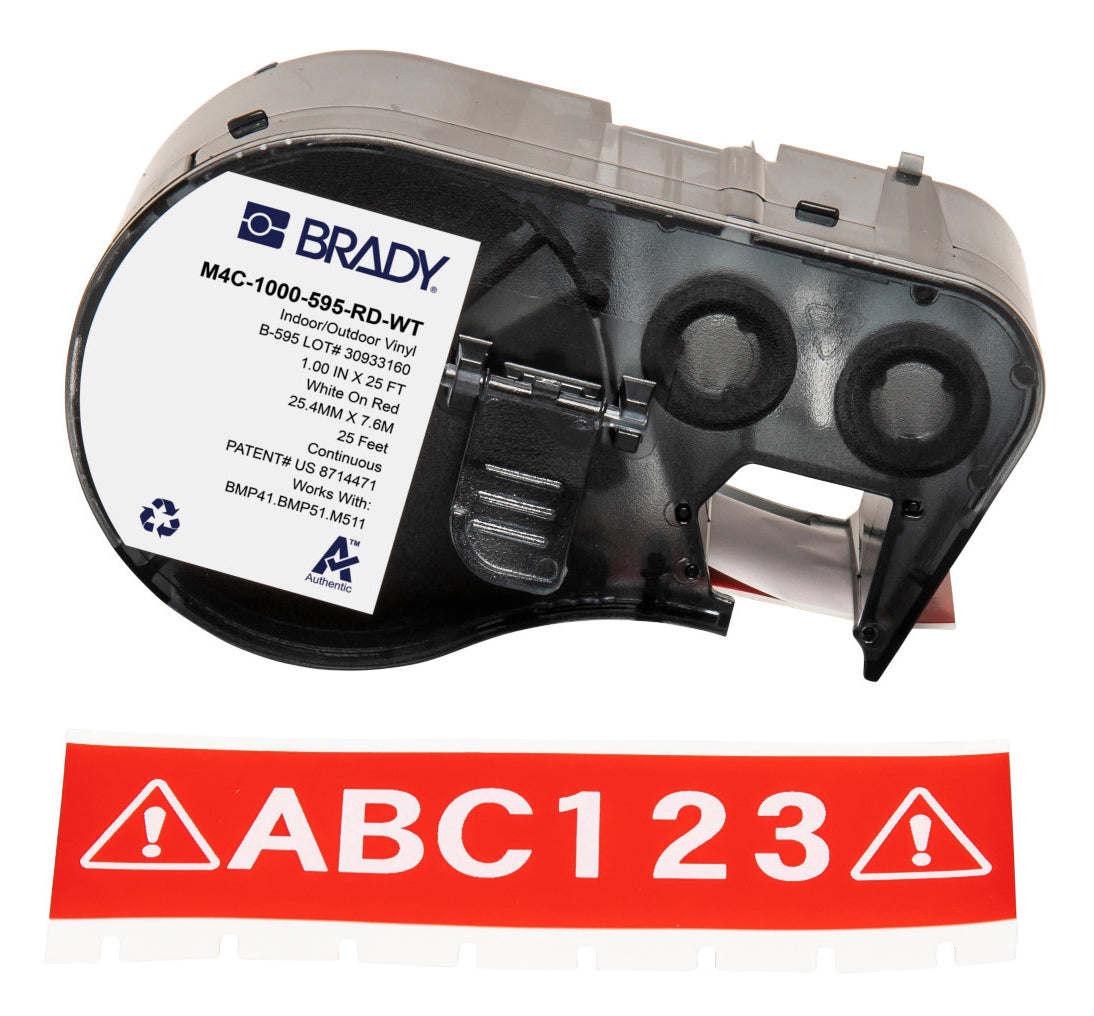 Brady Etiketten (Rolle) 25 mm – Vinyl – permanent haftend – Thermotransfer – für BMP/M-Serie