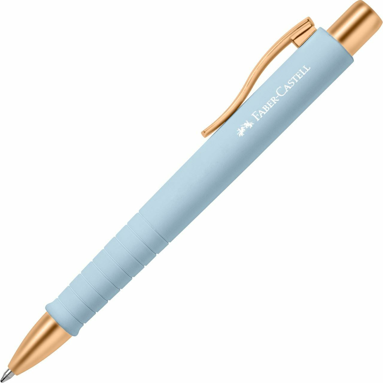 Faber-Castell Poly Ball Kugelschreiber – Blau, XB Spitze, Druckmechanik, Hellblau, dokumentenecht, nachfüllbar