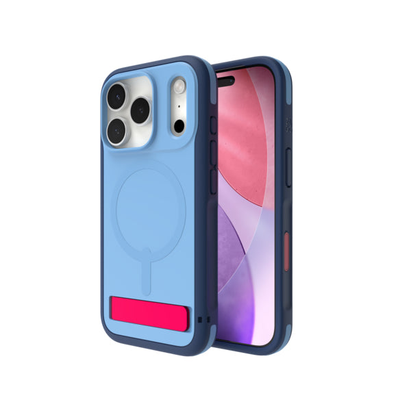 ZAGG Sedona Snap Backcover – für Apple iPhone 17 Pro, MagSafe, mit Ständer, Graphen, Blau, bis 4 m Sturzsicher