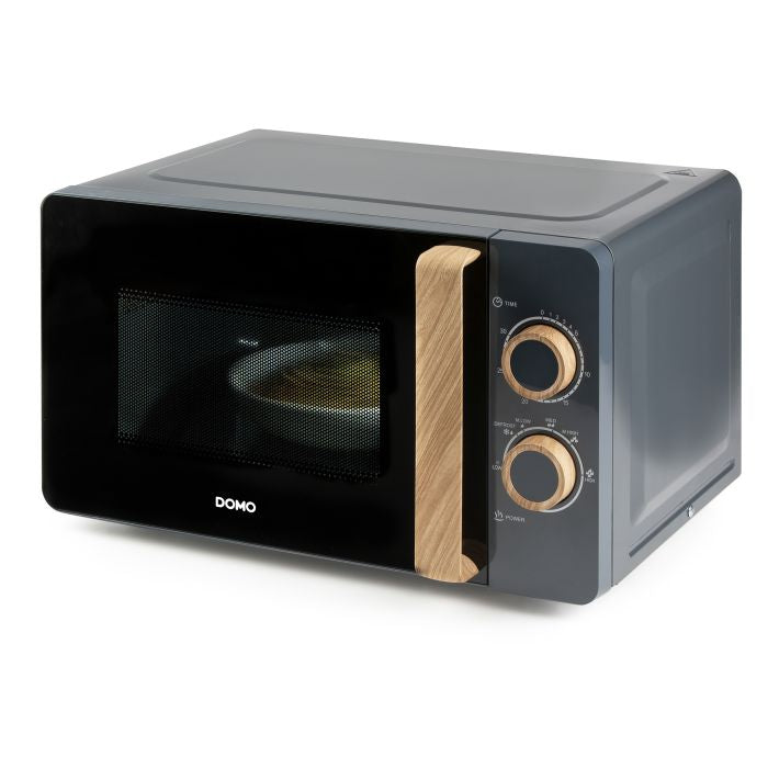 Domo Solo-Mikrowelle DO3320 – 20 l – 700 W – schwarz/holz