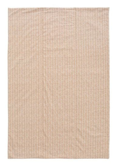 URBANARA Wohndecke – Baumwolle, Aprikose, Weiss, Salbeigrün – 130 × 190 cm