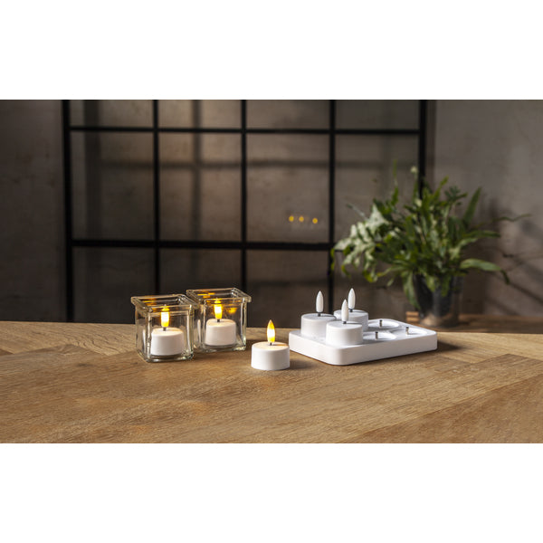 Star Trading LED-Teelicht – Akku, 6er-Pack, IP20, 4 cm – Weiss