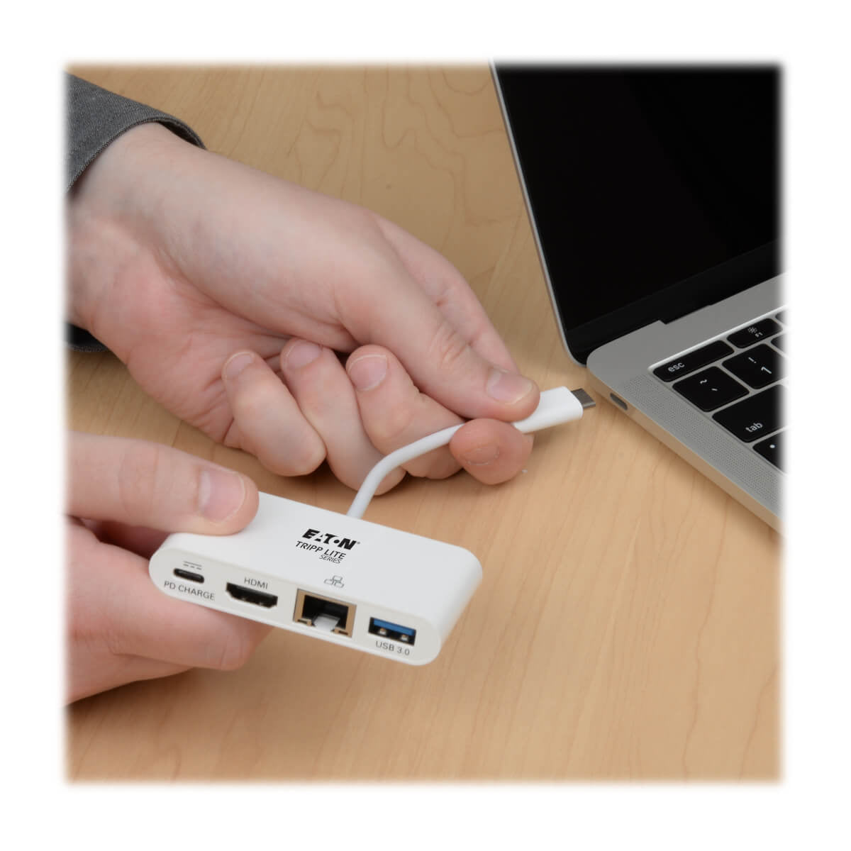 Tripp Lite U444-06N-HGU-C Multiport-Adapter – USB-C, HDMI, 1× USB-A, 60 W PD, GbE