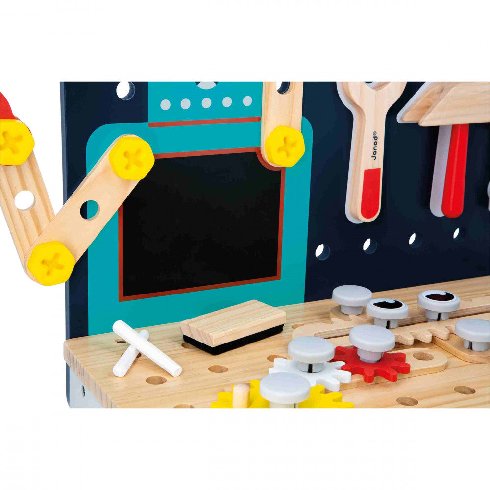 JANOD Brico'Kids Werkbank Roboter – 50-teilig – ab 3 Jahren – 48,0 × 79,0 × 31,5 cm – mehrfarbig – FSC