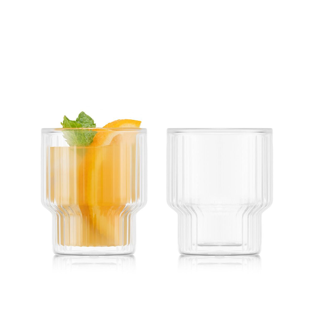 Bodum Navalia Doppelwandglas – 0,15 l, Borosilikatglas, transparent, spülmaschinenfest, stapelbar, 2 Stück