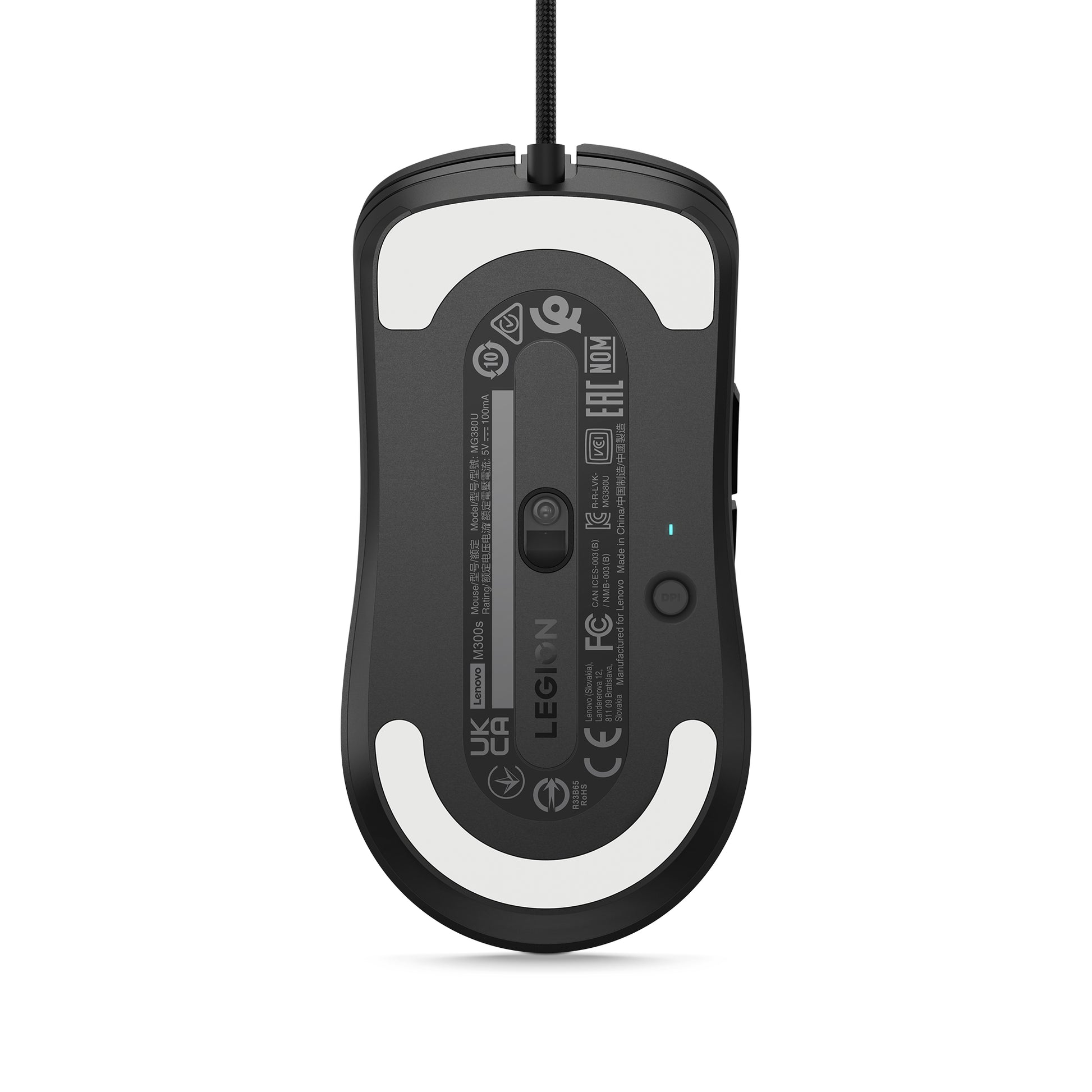 Lenovo Legion M300S – Gaming-Maus – Kabelgebunden (USB‑A), 8000 DPI, rechts, Schwarz