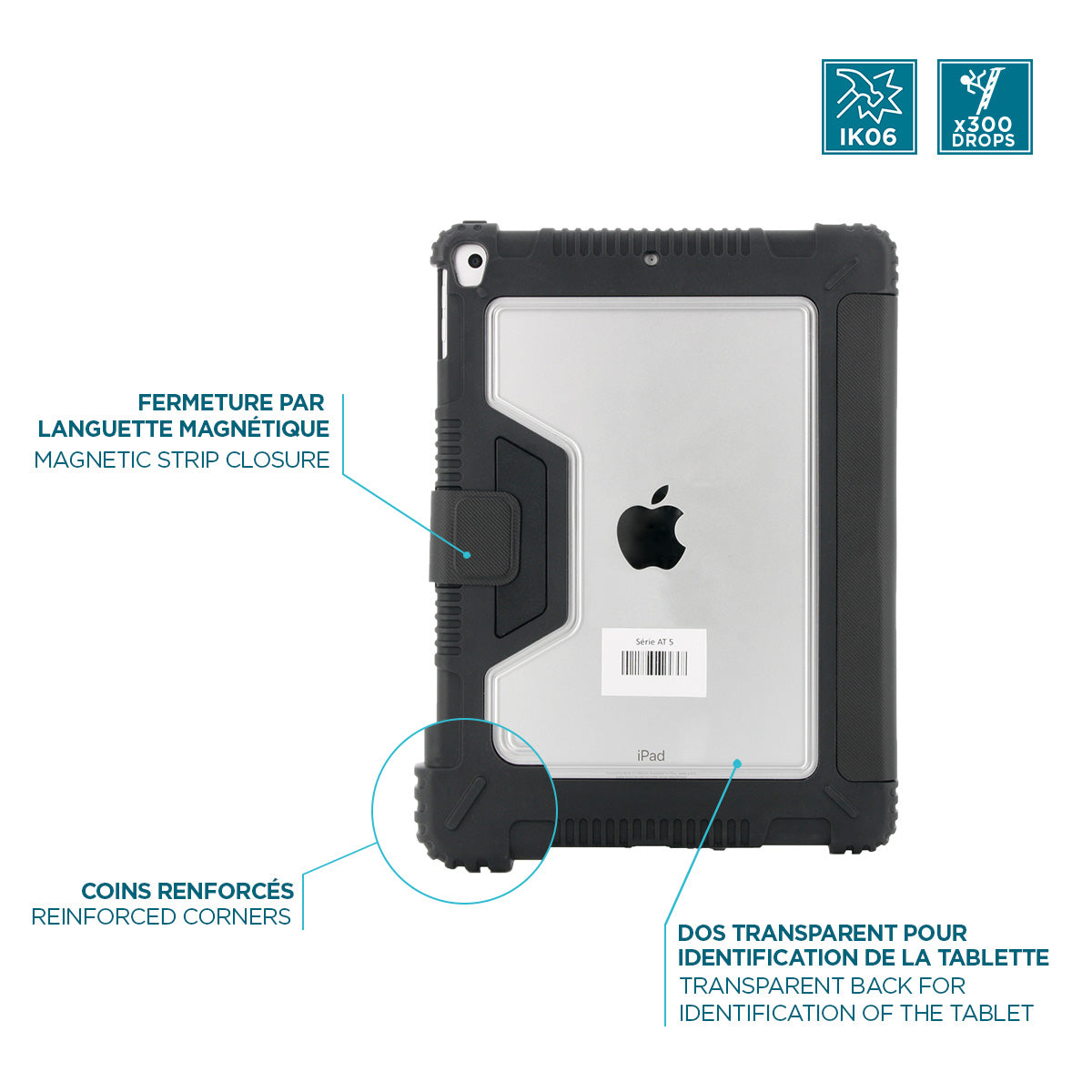 Mobilis Rugged Tablet-Hülle für iPad 10,2" (7.–9. Gen.) – Schwarz