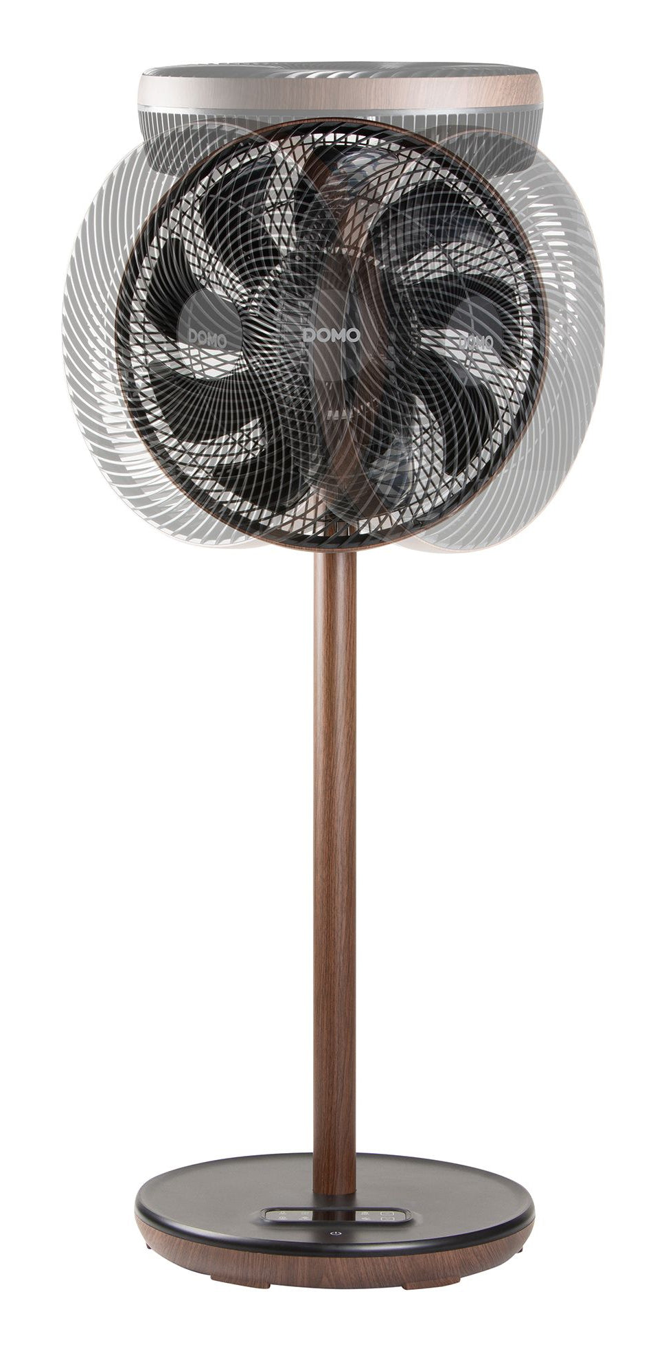 Domo Standventilator DO8155 – 9 Stufen, oszillierend, Timer, Fernbedienung, 26 W, 45 dB(A), Schwarz, Holz