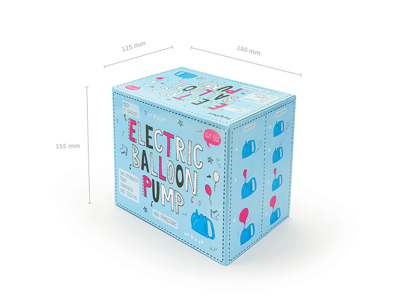 PartyDeco Ballonpumpe – Blau – 10 × 14 × 17 cm – Kunststoff – 1 Stk – Elektrisch