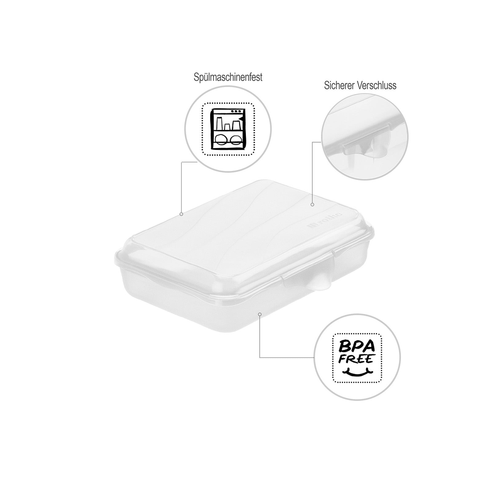 Rotho Lunchbox 450 ml, 16 × 11 × 4 cm, Polypropylen (PP), transparent