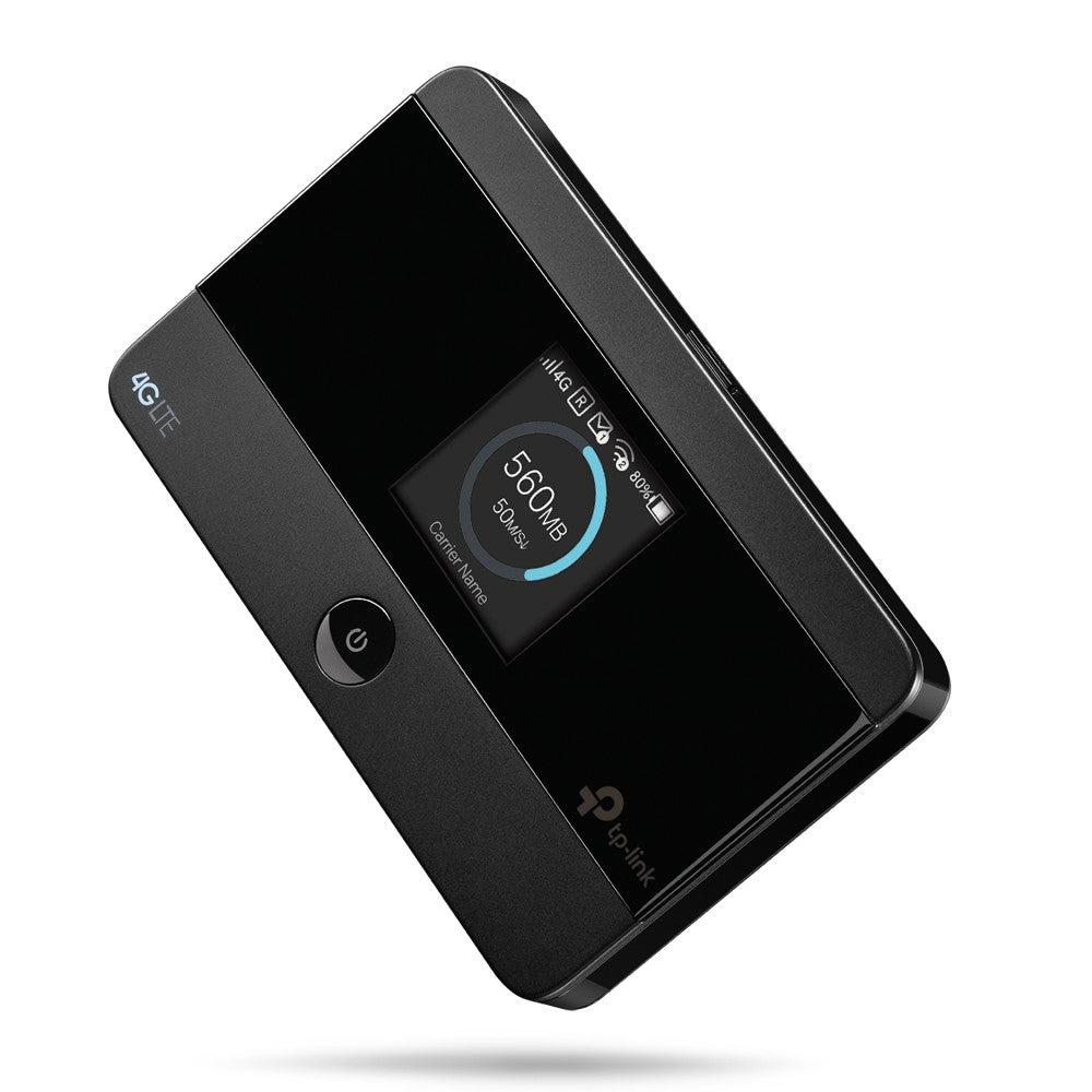 TP-Link M7350 – Mobiler 4G-Hotspot, Wi-Fi 4, 2,4 GHz, 150 Mbit/s, 2000 mAh Akku, Micro-SIM, Display, Schwarz