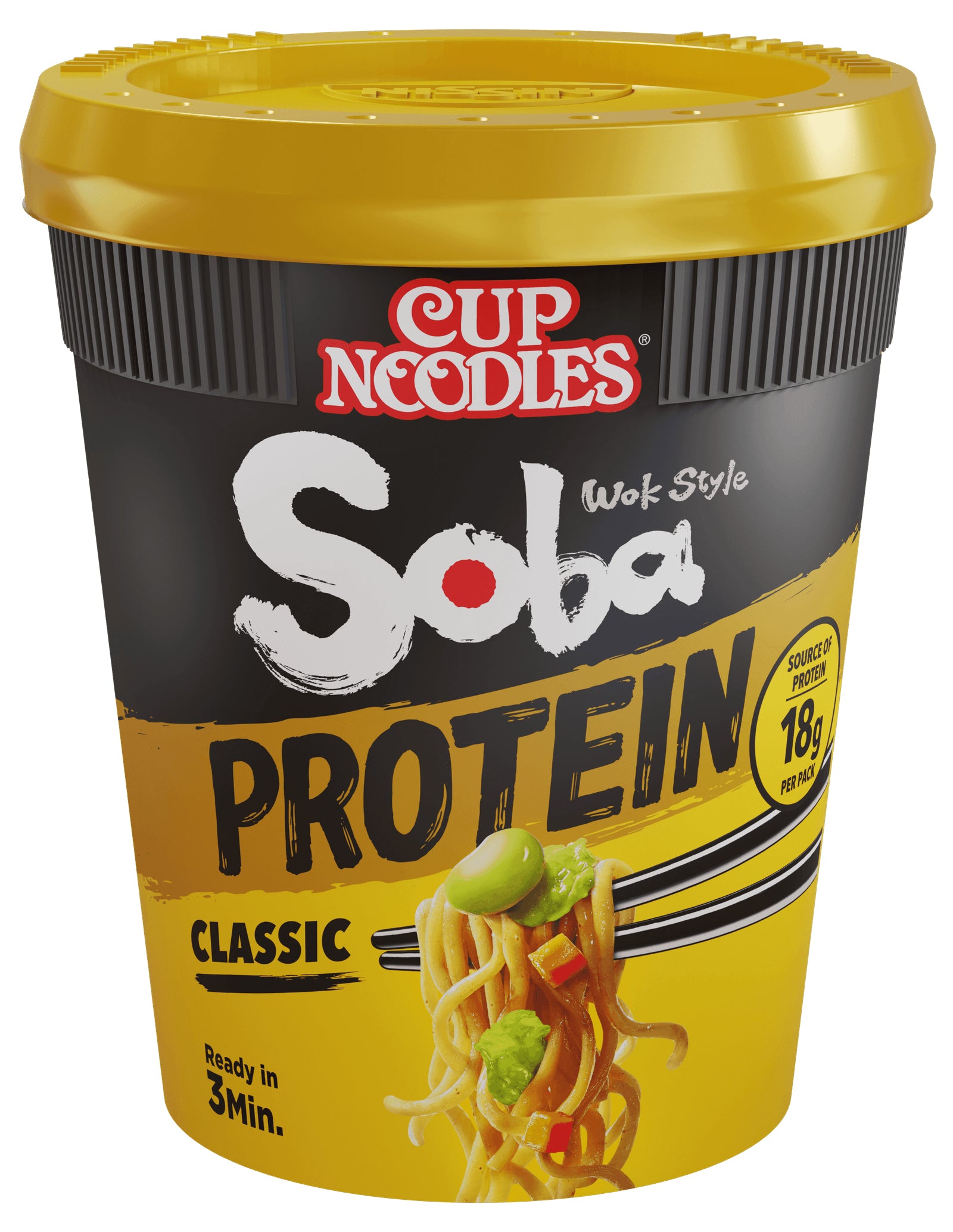 Nissin Food Nissin Soba Instantnudeln Protein Classic Becher – 92 g