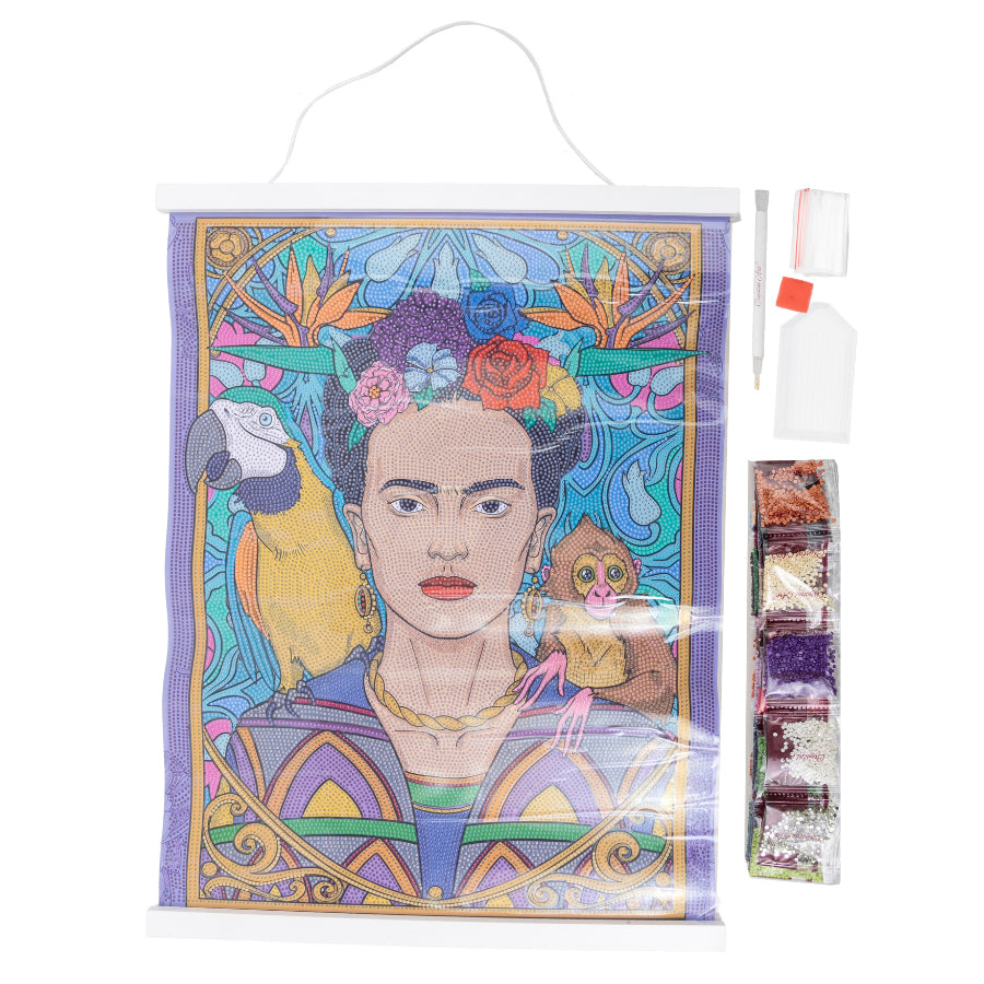 CRAFT Buddy Crystal Art Scroll – Diamond Painting Set – Frida Kahlo – 40 × 50 cm – ab 8 Jahren