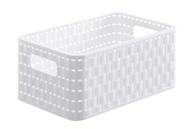 Rotho Country Aufbewahrungskorb 6 l (ohne Deckel) – Kunststoff – Weiss – 185 × 126 × 280 mm