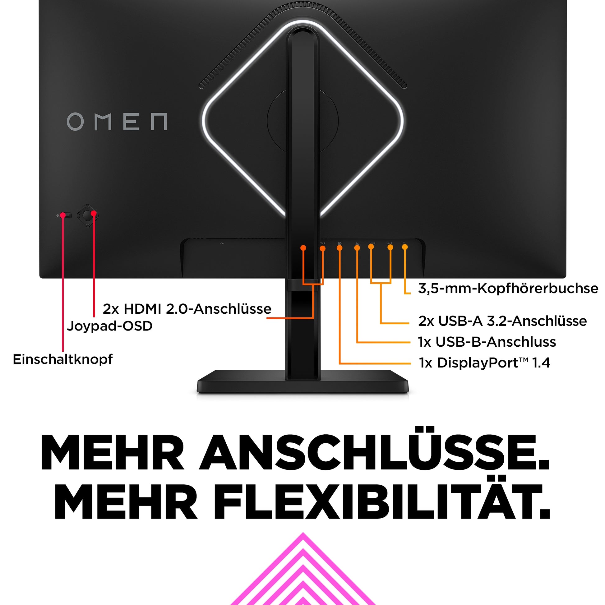 HP OMEN 27qs – Monitor, 27" 2560 × 1440 (WQHD), IPS, 240 Hz, 400 cd/m², VESA 100 × 100, Schwarz