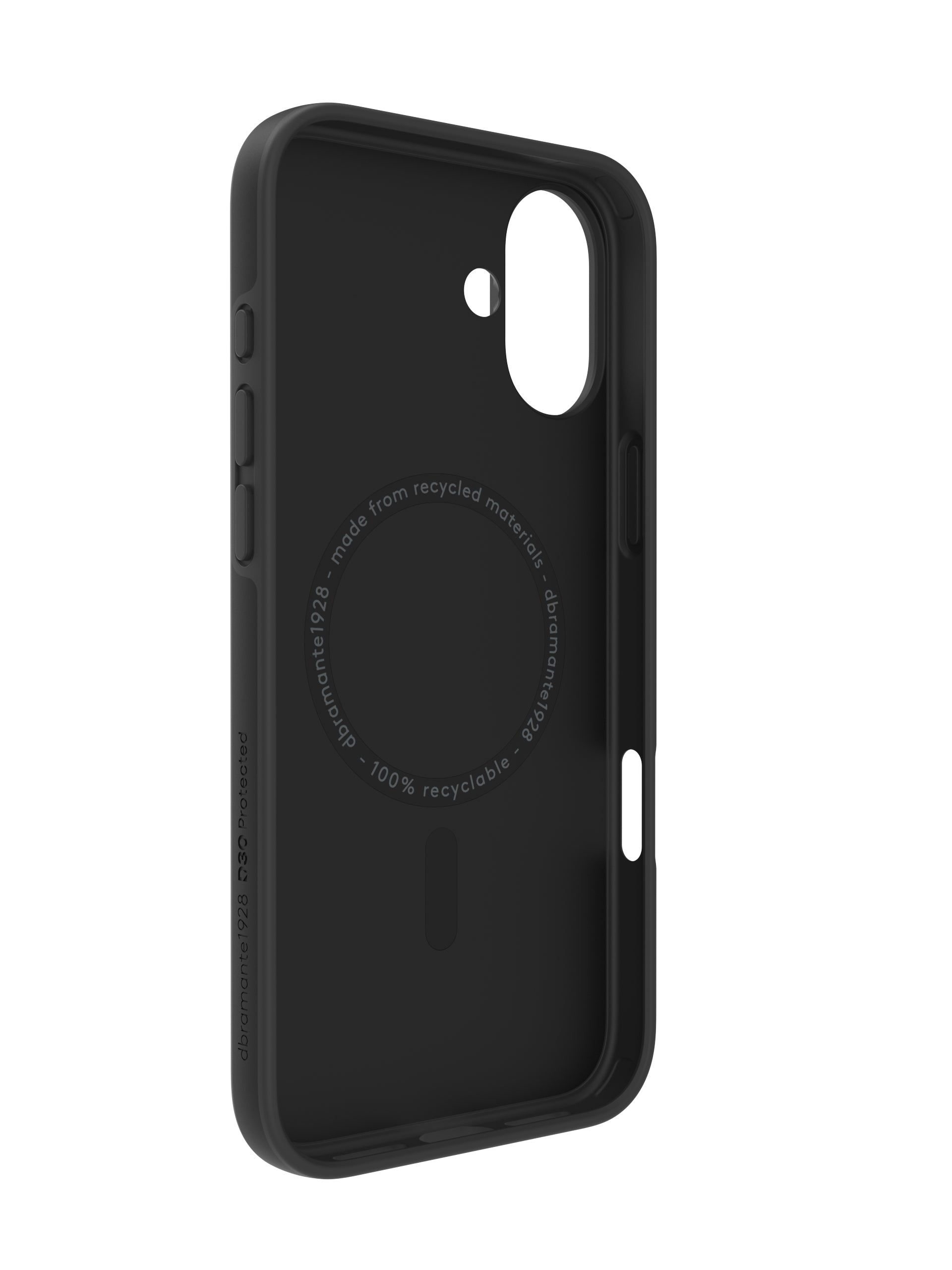 dbramante1928 Backcover – für Apple iPhone 16 Plus, MagSafe, D3O, Schwarz, bis 4 m sturzsicher