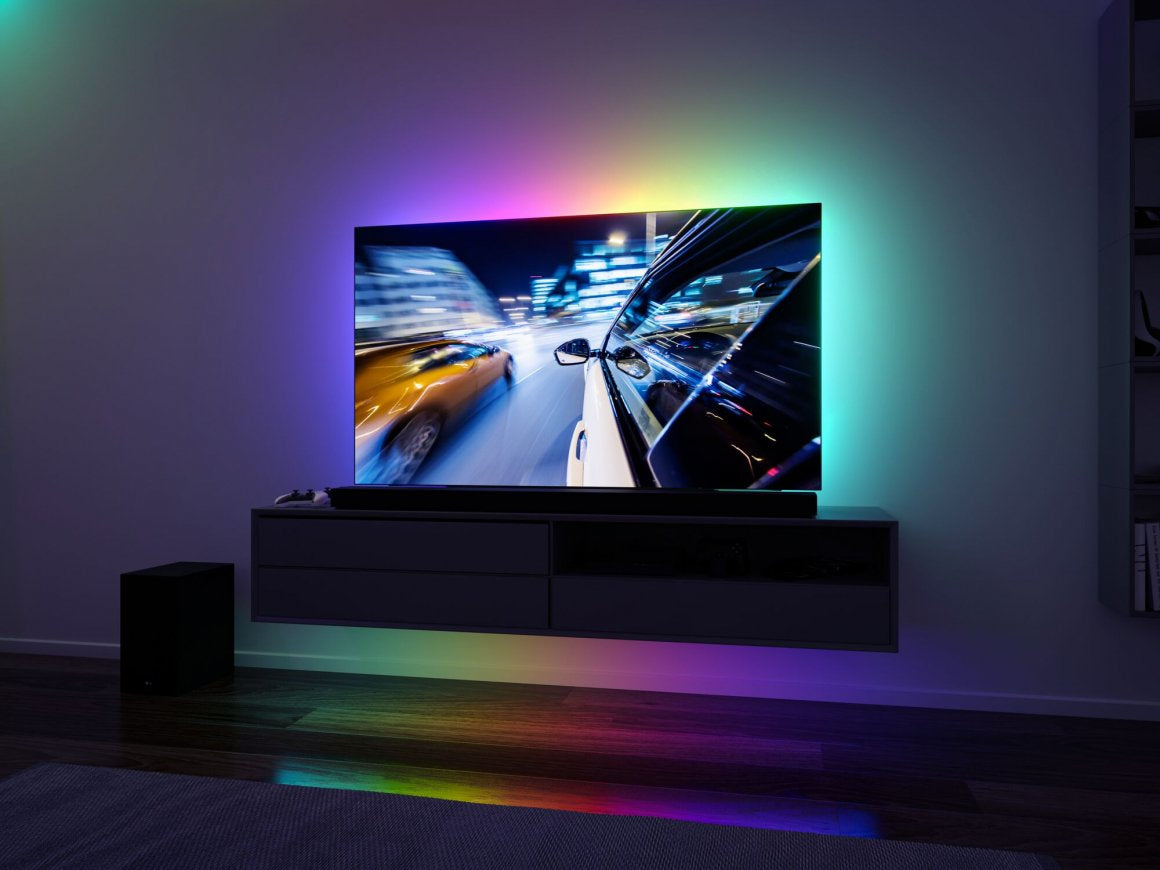 Paulmann EntertainLED TV-Backlight-Set – RGB, USB-betrieben, dimmbar – für 75" TVs – Schwarz