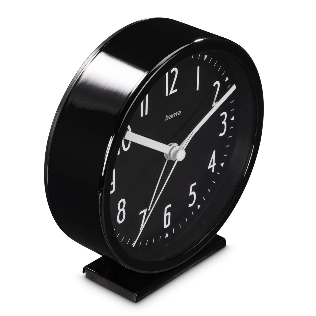 Hama Skye Wecker – Analog, lautlos, Ø 11,2 cm, schwarz, Kunststoff