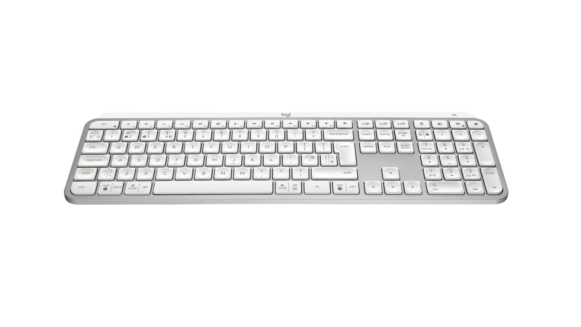 Logitech MX Keys S – Tastatur – Scherenmechanik – Bluetooth & 2,4 GHz (Logi Bolt) – Beleuchtet – QWERTY (UK-INT) – Grau