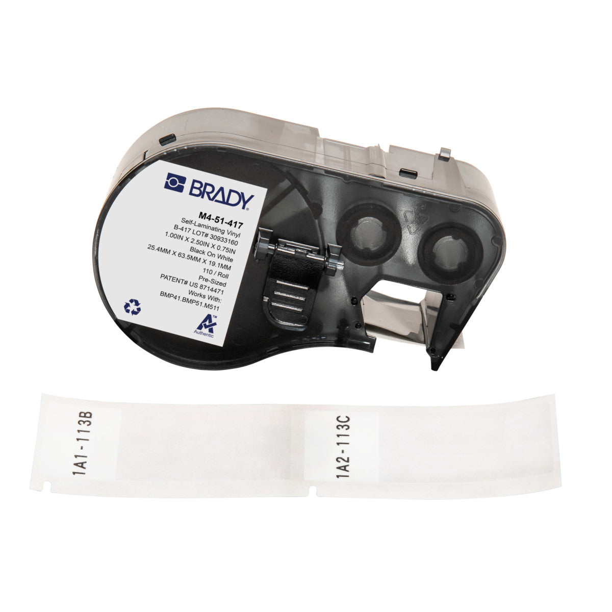 Brady Etiketten (Rolle) 25 × 64 mm – Vinyl – Permanent haftend – Thermotransfer – 110 Etiketten/Rolle