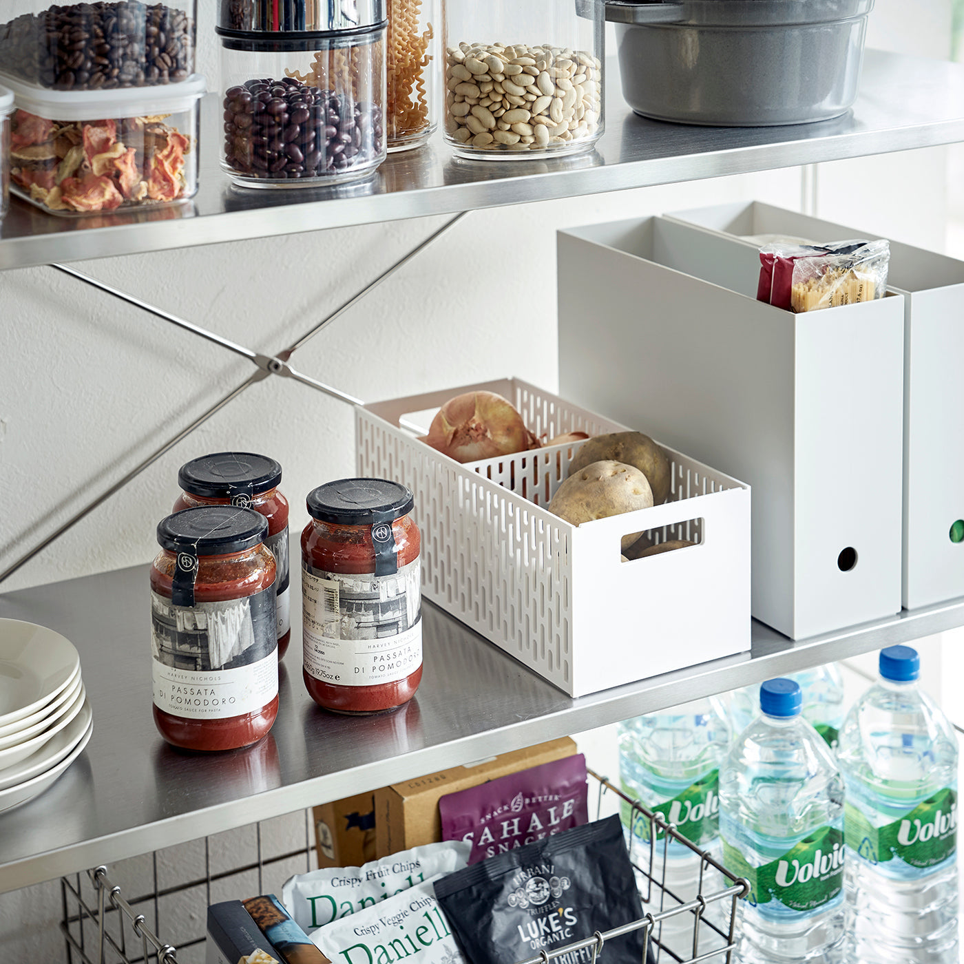 Yamazaki TOWER Aufbewahrungsbox – Kunststoff (ABS) – Weiss – BPA-frei – 320 × 122 × 153 mm