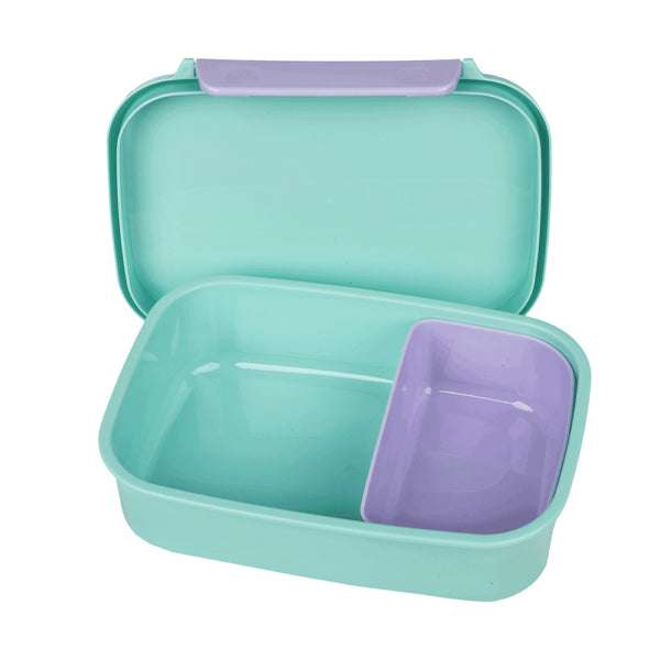 Scooli Lunchbox 18 × 13,5 × 6 cm, blau/grau/violett/weiss
