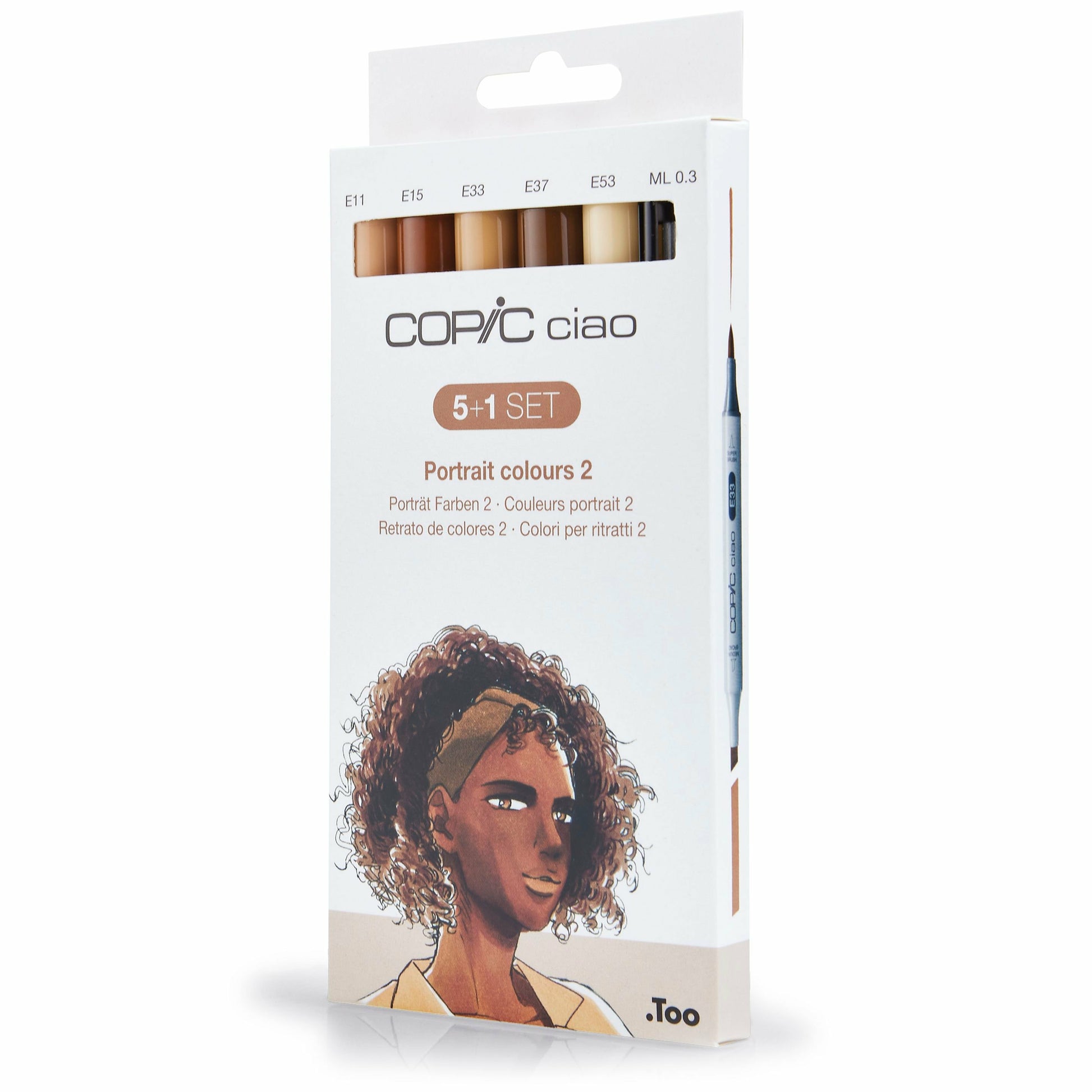 Copic Ciao Brush Pen, Doppelspitze – Pinsel + Keilspitze, alkoholbasiert, 6er Set