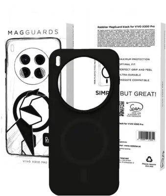 Rabbiter MAG GUARD Backcover – für Vivo X300 Pro, MagSafe, Schwarz, kratzresistent